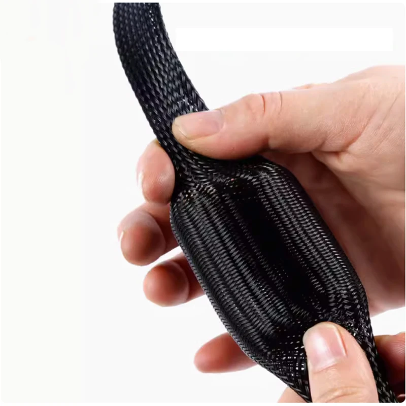 5Meter Black Nylon Wear-resistant Flame-retardant Fireproof Electric Cable Bundle Insulation Protection Braided Sleeve