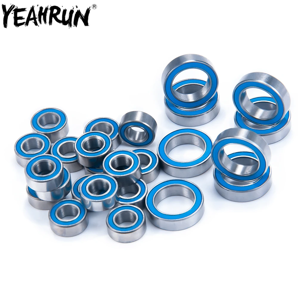 YEAHRUN 25Pcs Wheel Hub Complete Ball Bearing Kit Rubber Sealed Chrome Steel For 1/10 Redcat Everest Gen7 RC Crawler Car