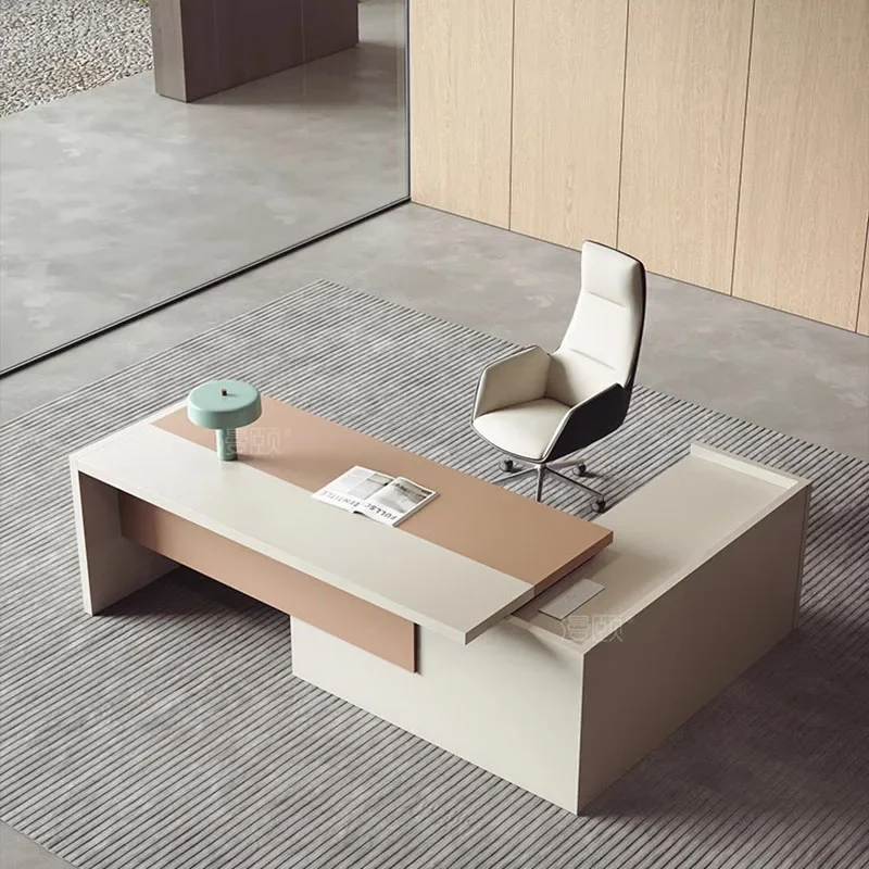 

Gaming Office L Shape Desk Organizer Study White Lap Computer Desks Corner Reception Escritorio Oficina Office Furniture