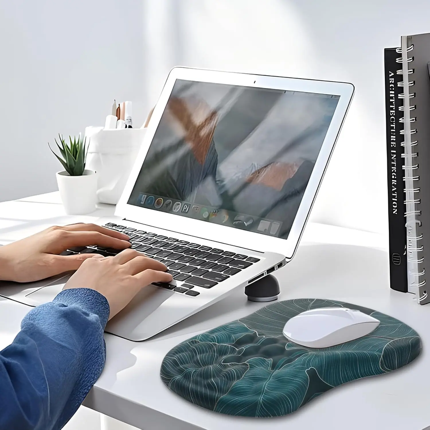 وسادة ماوس مريحة للألعاب من رغوة الذاكرة ، لوحة مفاتيح مانعة للإنزلاق ، مسند المعصم ، حصيرة دعم ، لوحة ماوس للكمبيوتر ، كمبيوتر شخصي