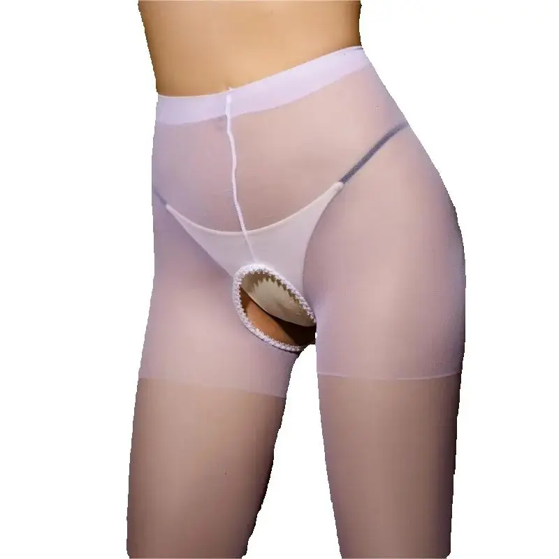 

Women Tights Stockings Open Crotch Night Club Wear High Waist Transparent Elastic Temptation Pantyhose See-Through Underwear