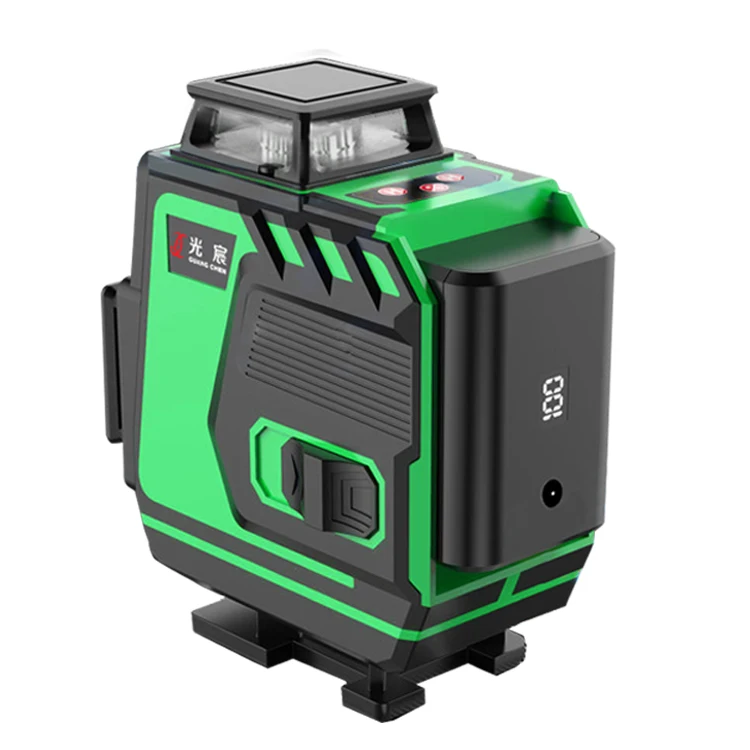 

Guang Chen 360 degree cross line nivel laser 12 lines green beam 3D laser level with fully automatic wall mount