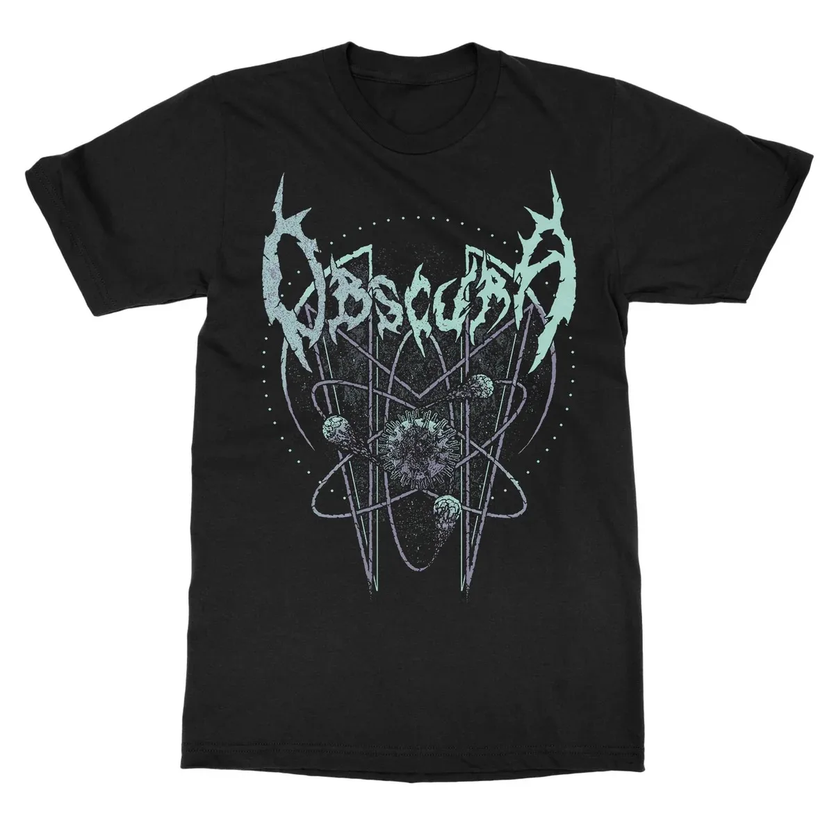 Blazing Burst Cosmic Thorn Celestial Graphic Print Unisex T‑shirt, Obscura Technical Death Metal Band Fan Daily Casual Top