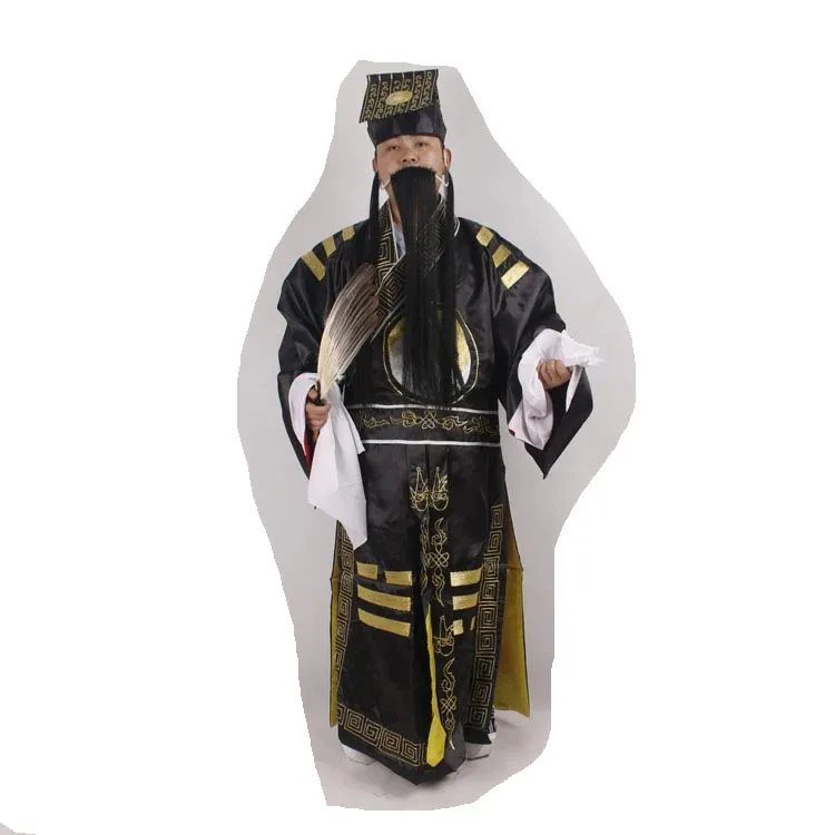 Chinese Operas Robe + Hat Peking Opera costumes Three Kingdoms Periods Zhu Geliang Bagua Tai Chi Wudang Daoist Drama Outfit