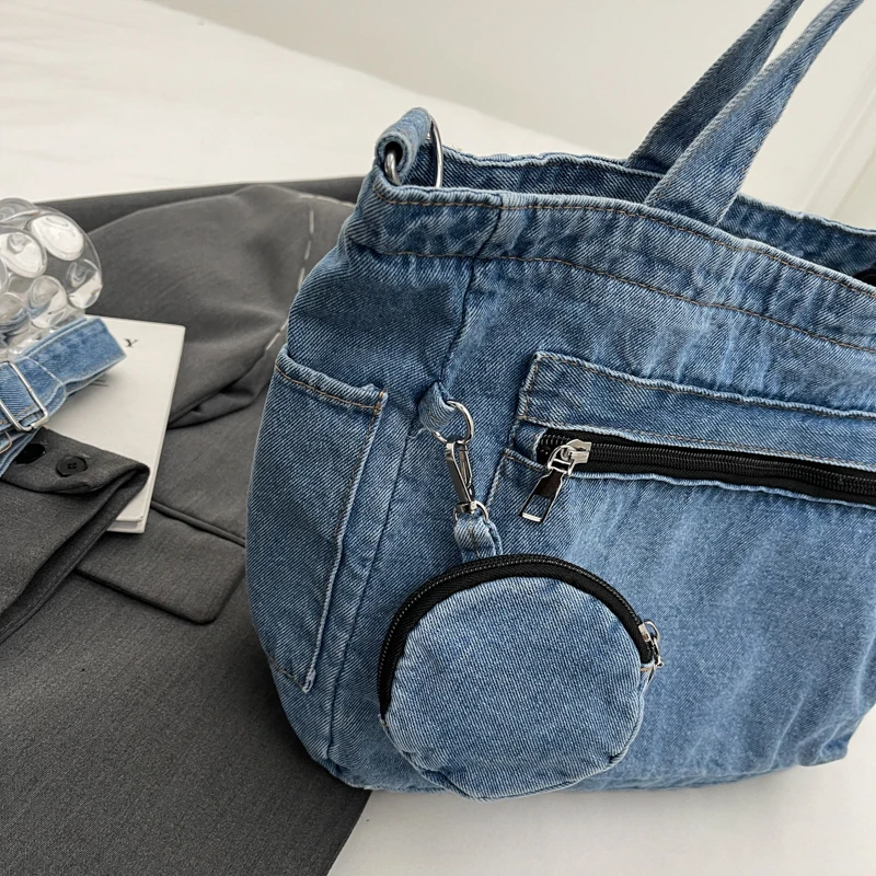 Women's Bag Brand Design Denim Woman totes Shoulder Bag Ladies Handbags Large Capacity Travel Female Shoppers Bags High Quality