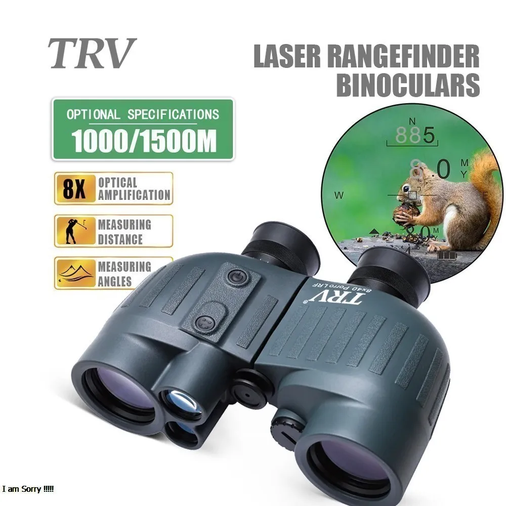 

TRV Factory Supply 8X 1500M Laser Rangefinder Binoculars for Hunting Long Range Distance Binoculars HD Telescopes
