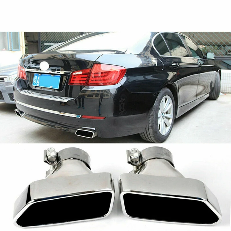 

Для автомобилей BMW 5 Series F10 535i F18. Патрубок глушителя выхлопа, из хромированной нержавеющей стали, в стиле серебряный, замена для гоночного вида, с установкой на защелку.