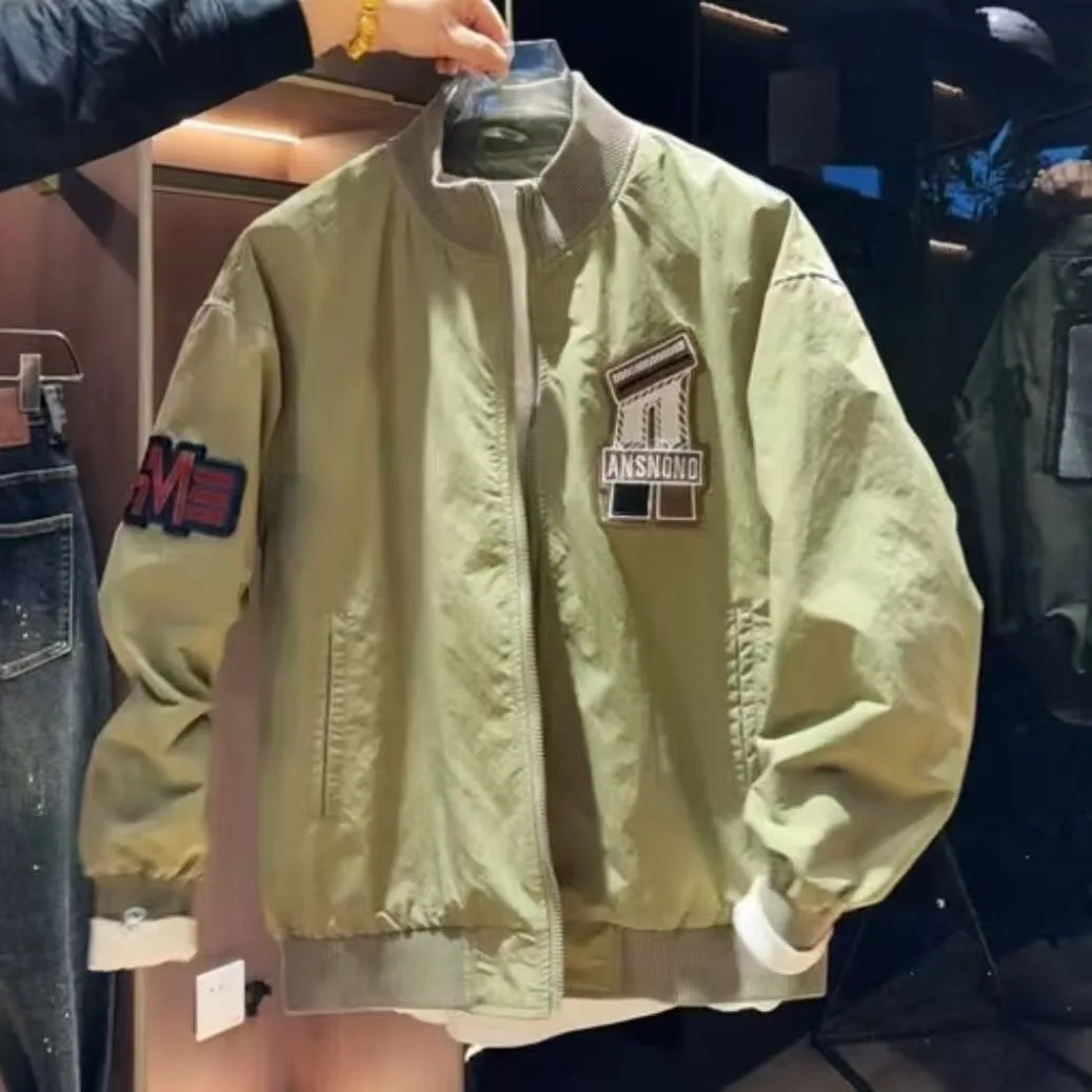 الرجال فضفاضة تناسب البيسبول طوق الطيران Jaet الخريف الشتاء حجم كبير 250 Pou تنفس معطف رياضي غير رسمي الأمريكية Sle