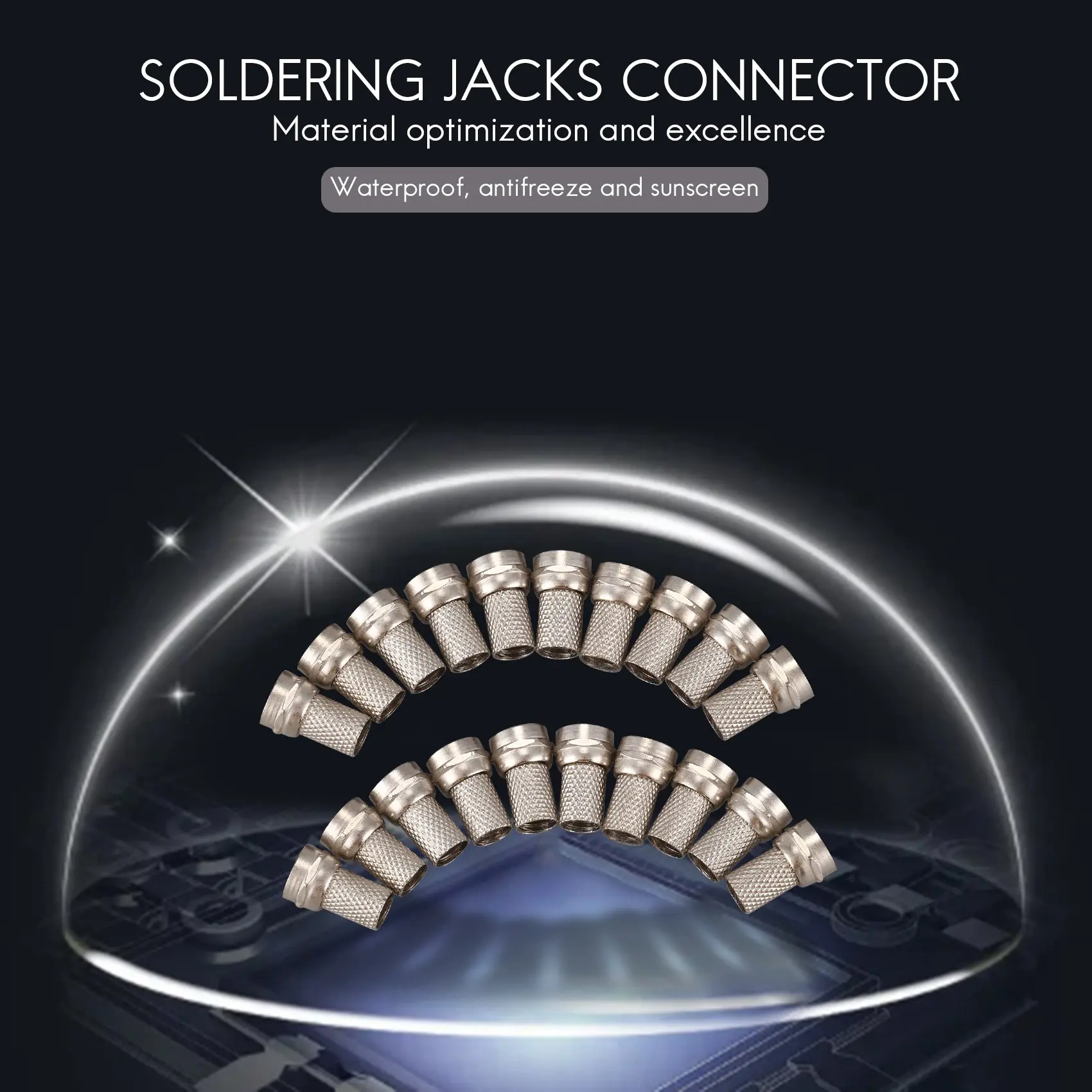 20 قطعة CCTV RG6 F-نوع تويست على كابل محوري RF موصل ذكر