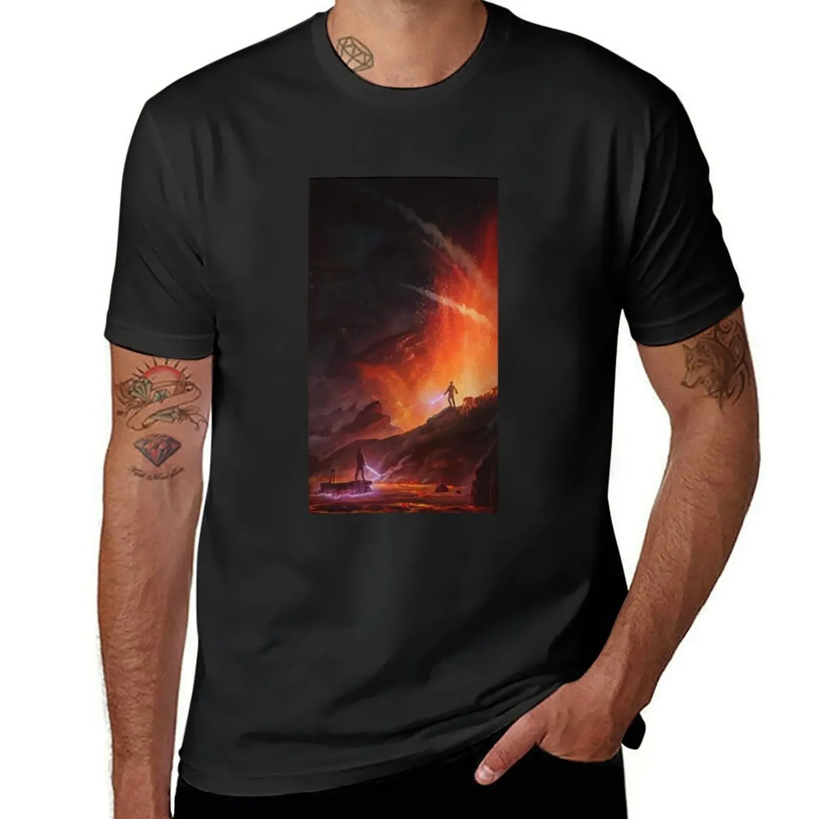 

Duel on Mustafar T-Shirt anime shirt blanks mens big and tall t shirts