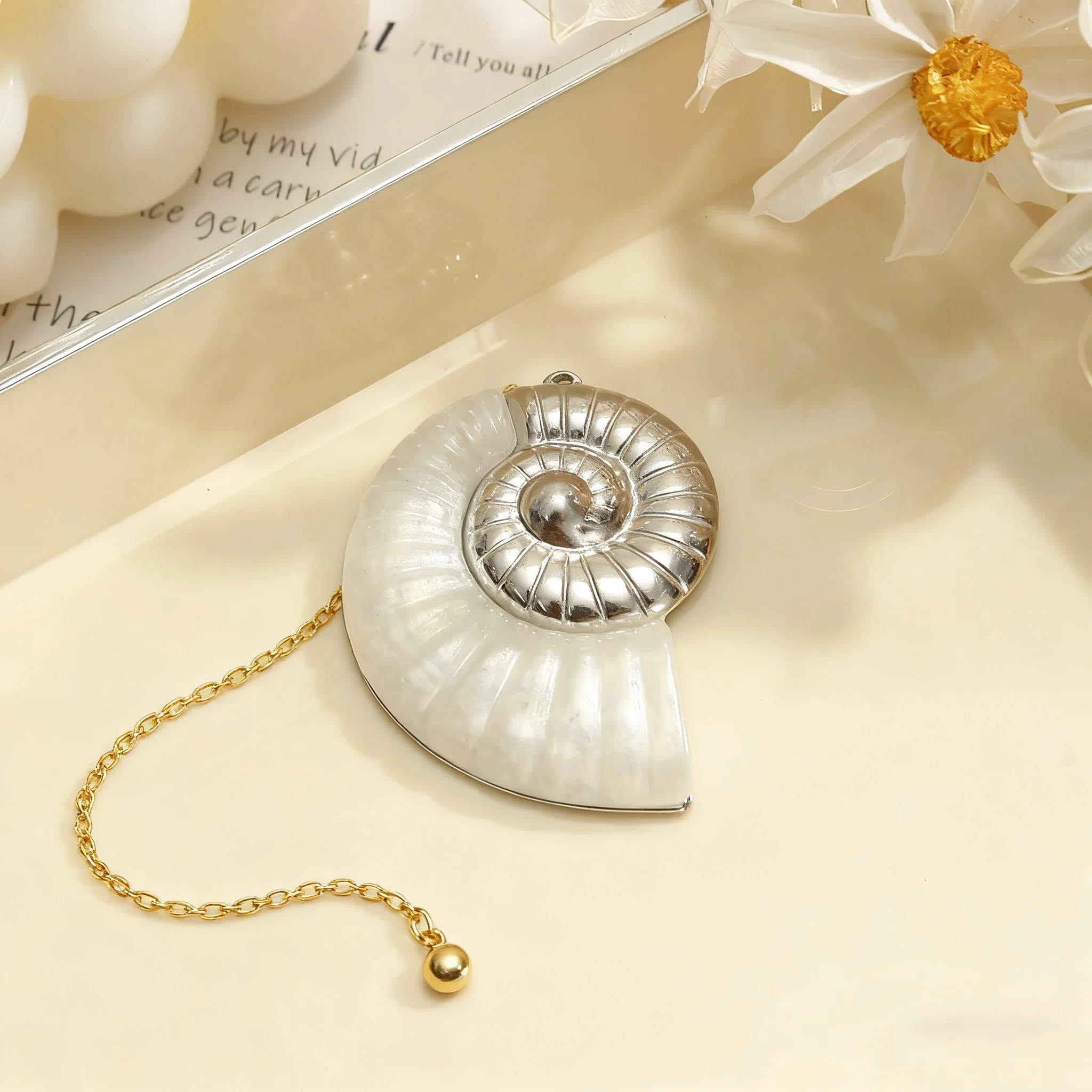 2Pcs Stainless Steel Big Nautilus Shell Jewelry Charms Pendant for DIY Women Necklace Earring Making Accessories view 5