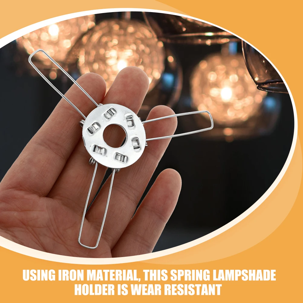 

24pcs Lampshade Bracket Glass Fixator Iron DIY Spring Clamp Adapter for Light Shades Chandeliers Table Lamps 100mm