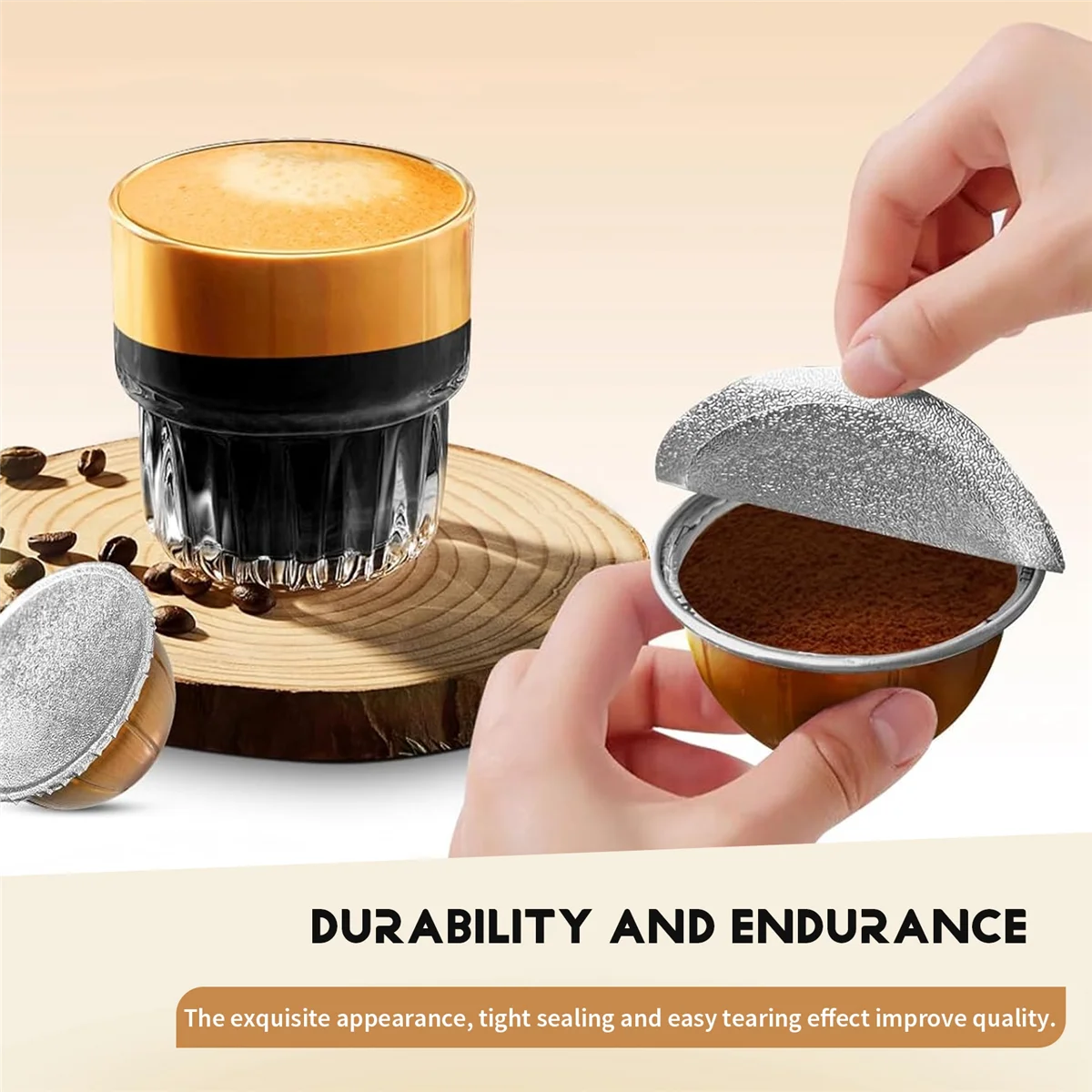 ABQR 100 قطعة 62 مللي متر كبسولة القهوة القابل للتصرف الأختام رقائق كريم رغوة القهوة تصفية غطاء ملصق ل Vertuo