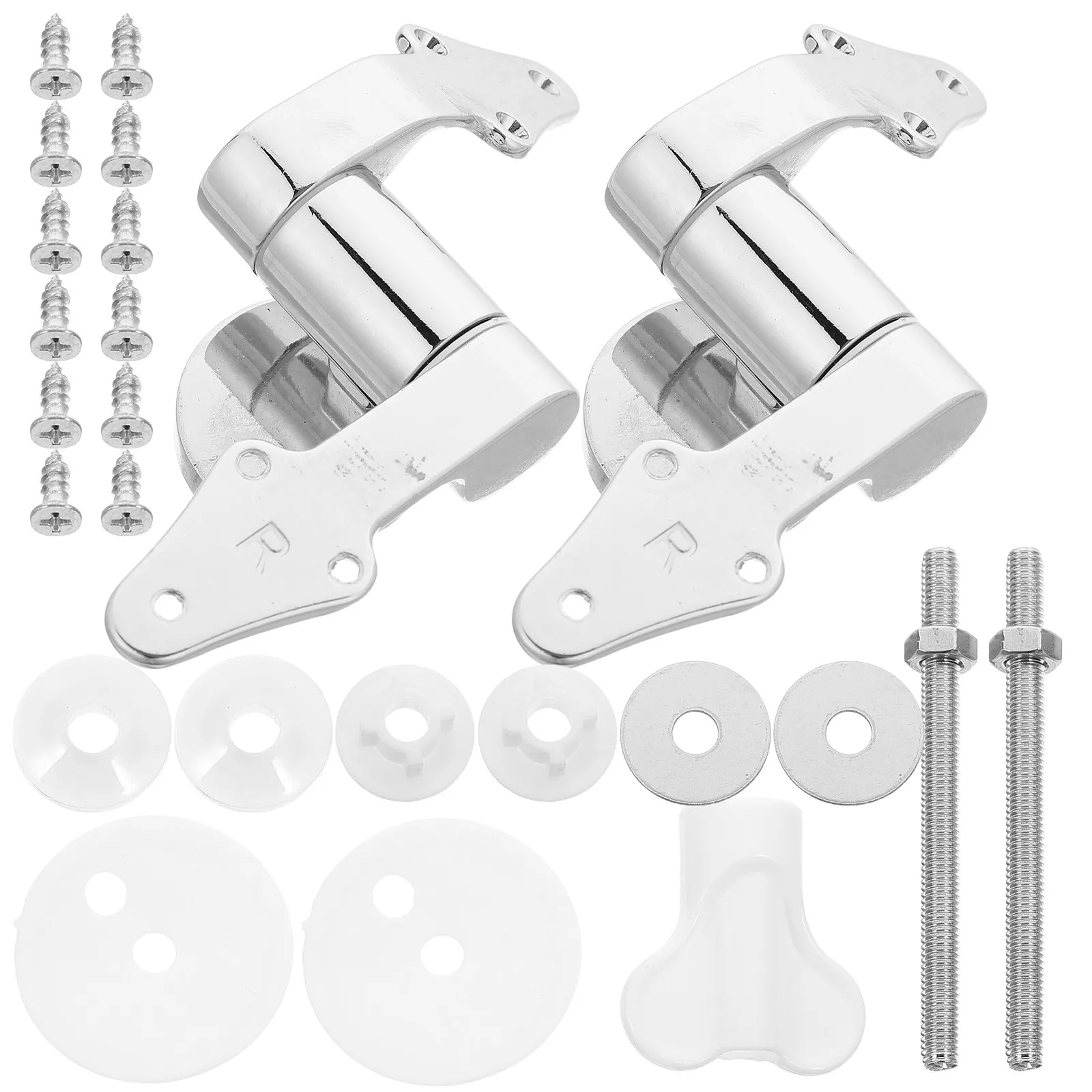 1Pair Silent Close Zinc Alloy Toilet Seat Hinges Slow Lowering Heavy Duty Soft Dampened Toilet Lid Replacement