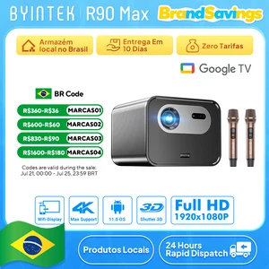 BYINTEK R90 Max Proyektor Full HD 1080P 4K DLP 2200 ANSI Lumens TV Android 11.0 3D 4K Didukung Proyektor Teater Rumah Pintar 8 proyektor dlp 4k penjualan terbaik - №