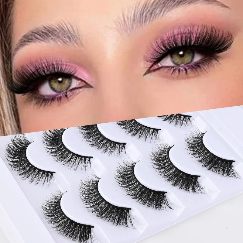 5 Pairs of Eyelashes Europe and The United States Natural Multi-layered Hard Stem False Eyelashes Three-dimensional Curling