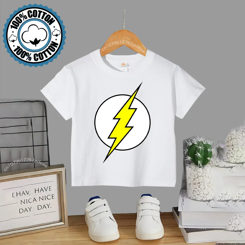 Summer children\'s cotton O neck T-shirt Boys girls joint wind short sleeve youth street simple printed top 100% cotton T-shirt