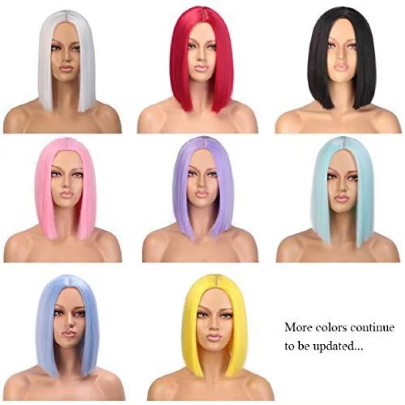 شعر نسائي قصير مستقيم على الطراز الأوروبي والأمريكي عبر الحدود مع غرة من الدانتيل محاكاة شعر قصير أفريقي Hot-Se #1