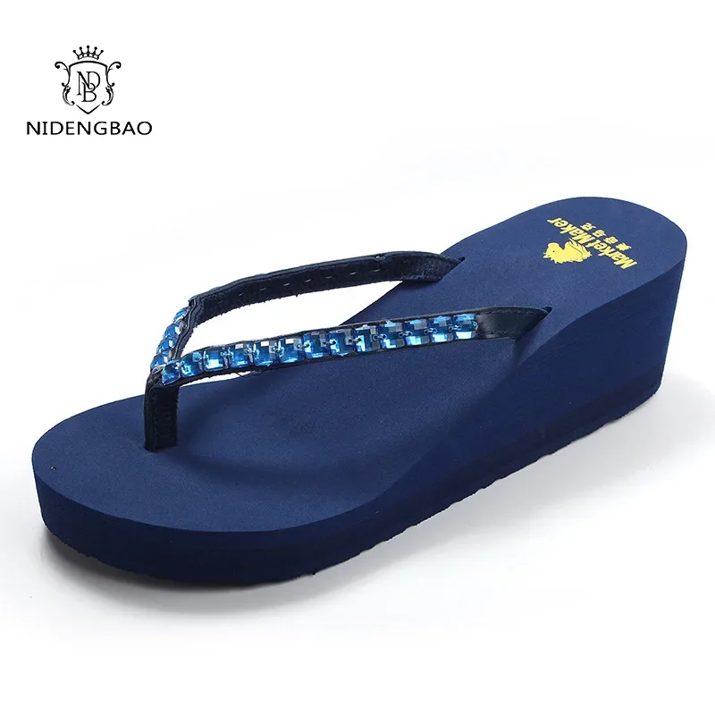 Fashion Slippers Women Platform Sandals High Heels Sandals Summer Women Shoes Beach Flip Flops Solid Slides 2024 Slippers Women