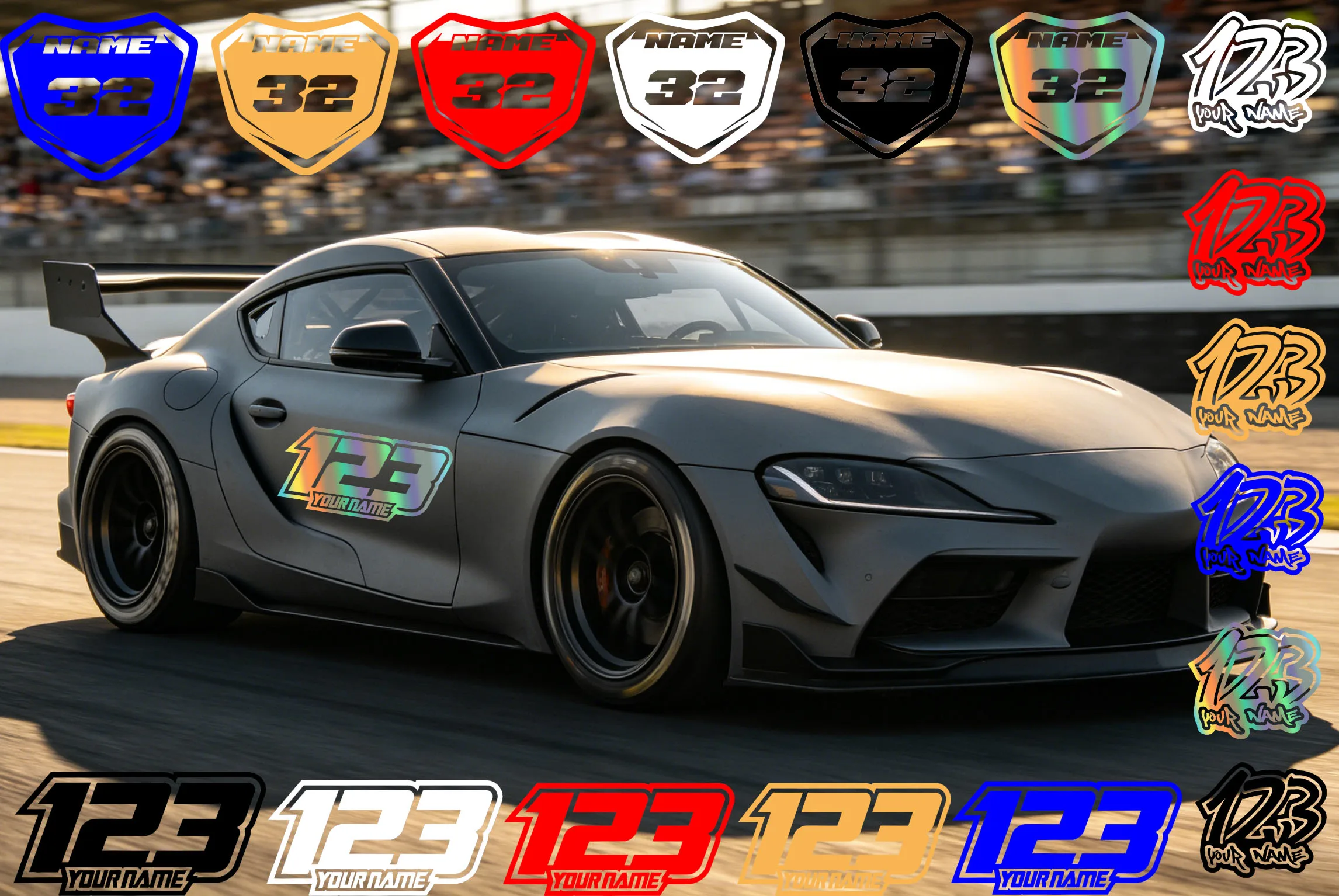 Off-road Motorcycle Decal Racing Car No. 123, No. 32 Decal MX Off-road Vehicle Number Decal/motorcycle Decorative PVC Decal