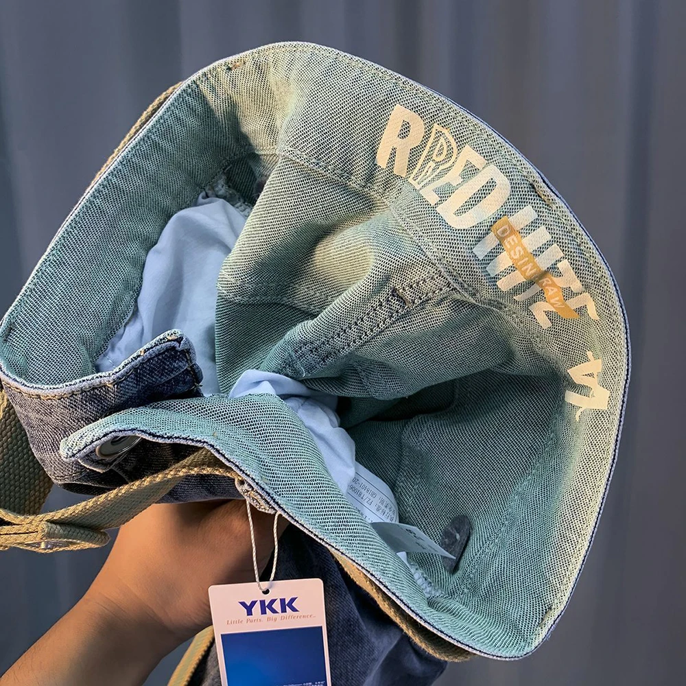 شورت دينم رجالي صيفي رقيق لعام 2025 مع جيوب موضة ريترو موضة الشارع الاتجاه غير رسمي متعدد الاستخدامات فضفاض ومريح قيعان رجالية