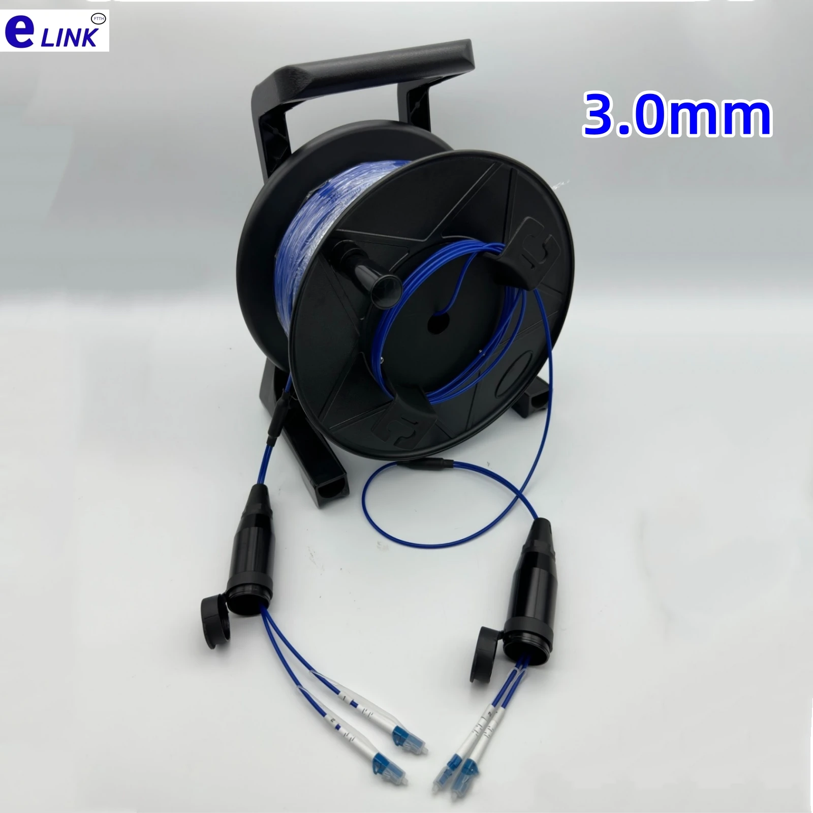 

Armore optical Patch cord 2C LC-LC blue 100m120m200m250m with PCD235 drum 2 core SM LSZH 3mm waterproof singlemode outdoor