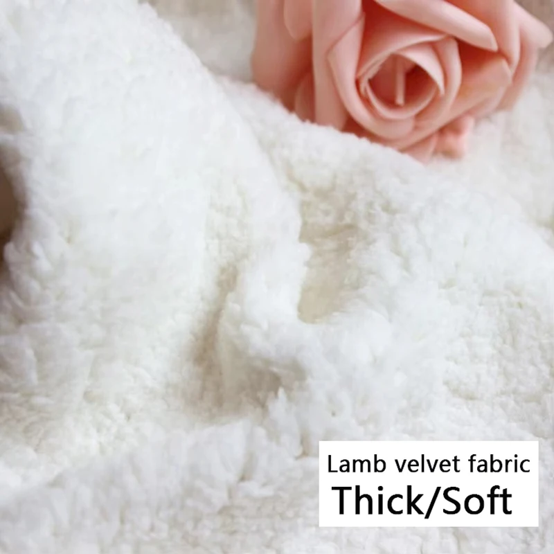 

Thickened lamb cashmere for winter warmth super soft lamb fabric, hand sewn clothing dresses dolls quilted plush flannel fabric