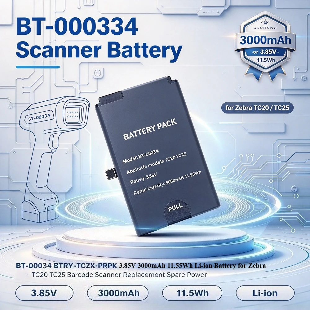 BT-000334 BTRY-TC2X-PRPK 3.85V 3000mAh 11.55Wh Li-ion Battery for Zebra TC20 TC25 Barcode Scanner Replacement Spare Power Pack