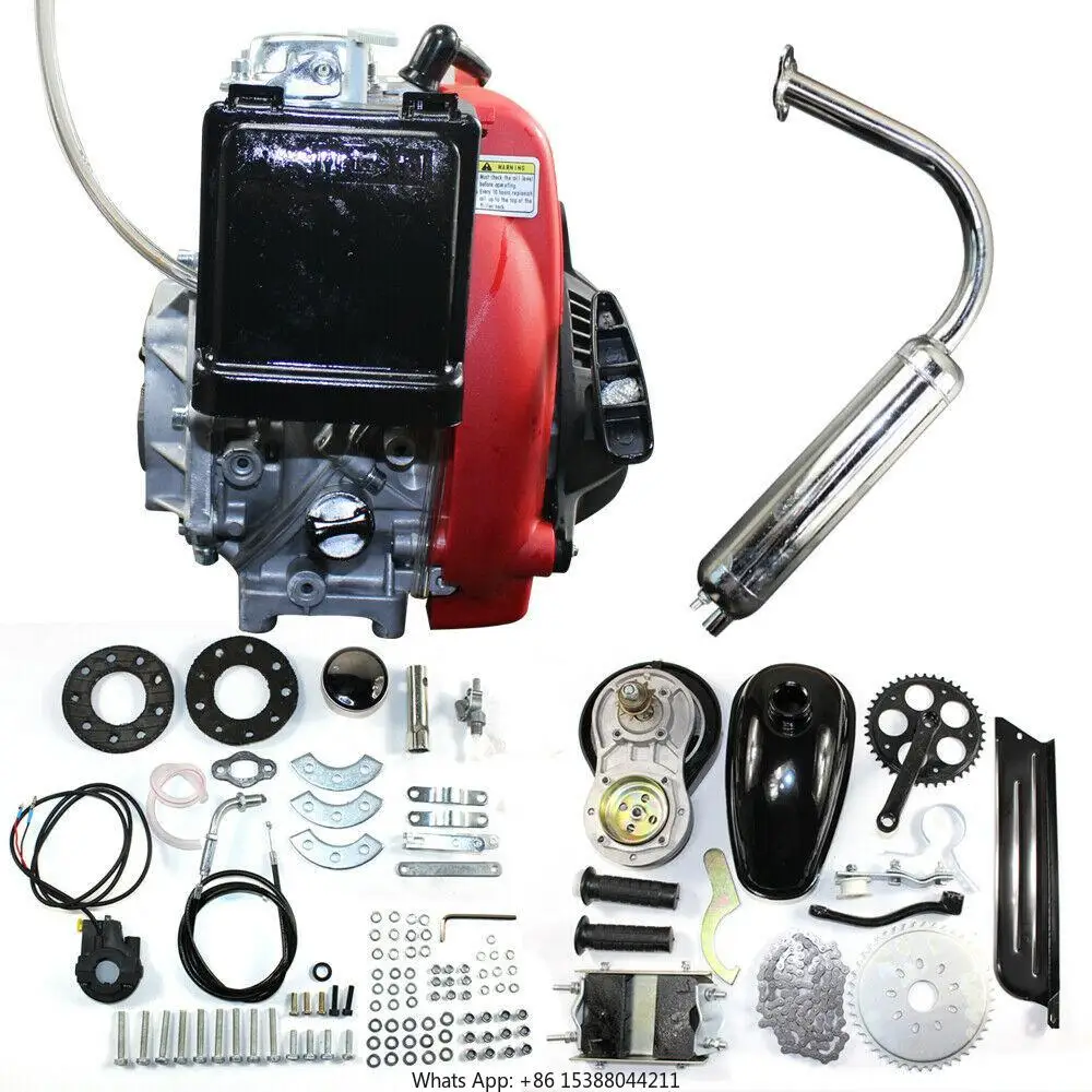 Bike Engine Motor Kit 4-Stroke 49CC 142F ga s Petrol Motorized Bicycle Scooter Belt Single Cylinder Air-cooled Recoil Starter