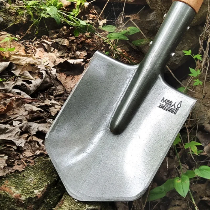 NF Manganese Steel Outdoor Shovel Thickened Multifunction Camping Portable Solid Wood Handle Shovel Camping Survive Outdoor Tool