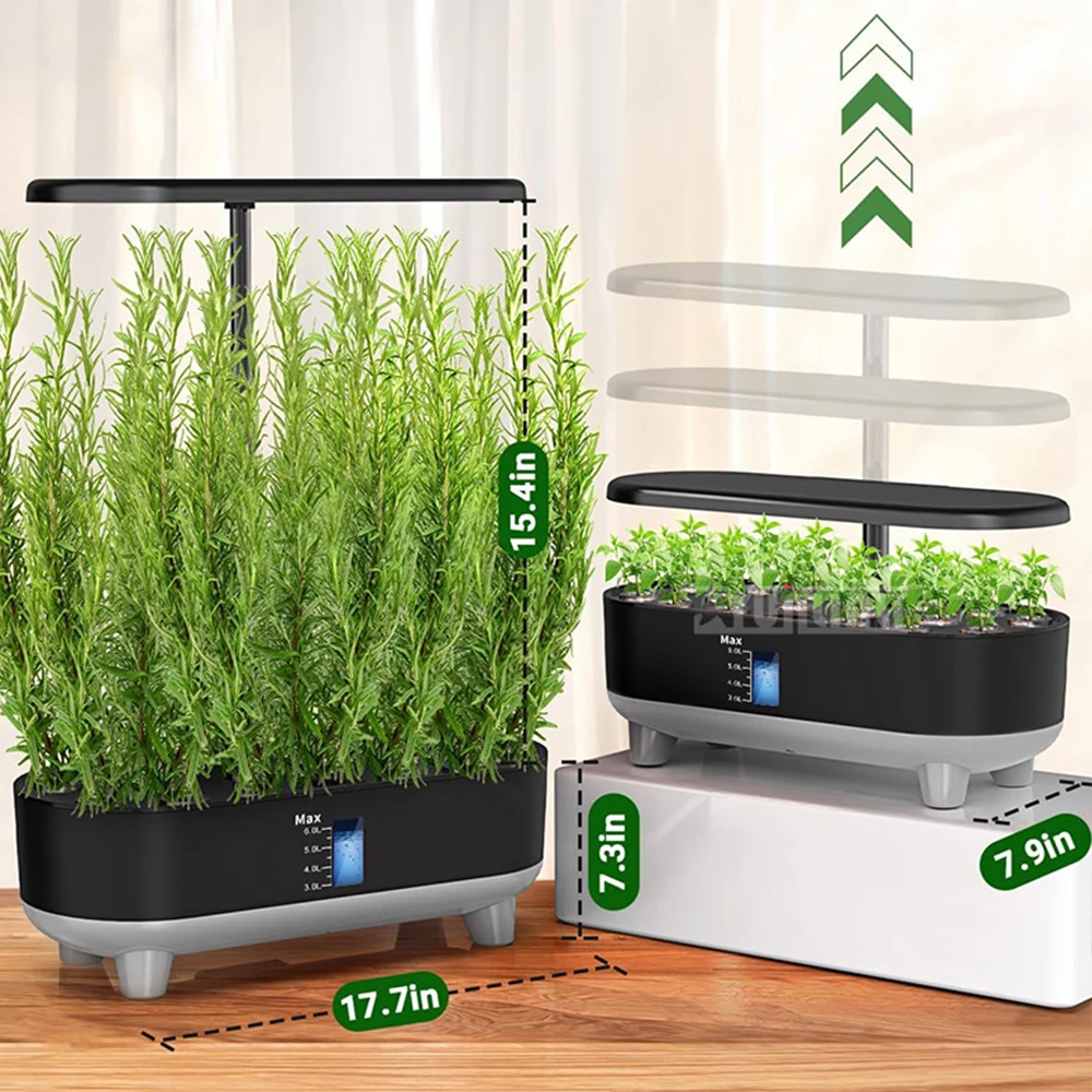 Máquina de plantar interior inteligente, macetero hidropónico sin suelo con soporte de luz de relleno, sistema de cultivo hidropónico