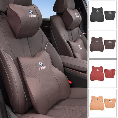 자동차 머리 받침 목 쿠션 PU 가죽 요추 지원 부드러운 허리 베개 BMW 3 5 시리즈 X3 X5 G30 G20 F10 F30 F48 G01 G05 G32