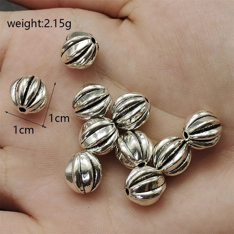 Charm Spacer Bead Watermelon Shaped Connector Handmade Bracelet Of Rosary Tassels End Jewelry Accessories Bronze Tibetan Silver