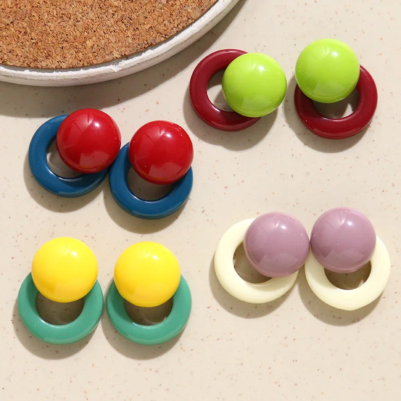 

Ins Solid Color Hollow Half Dome Charms, Round Hollow Loop DIY Earring Accessories, Fashion Jewelry Parts for Girls