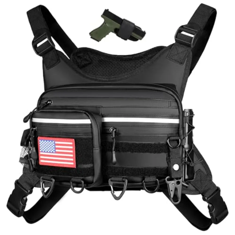 

Нагрудная сумка для мужчин и женщин, тактический жилет для спорта, бега, с держателем для телефона, EDC-сумка для путешествий, походов, бега, мотоспорта.