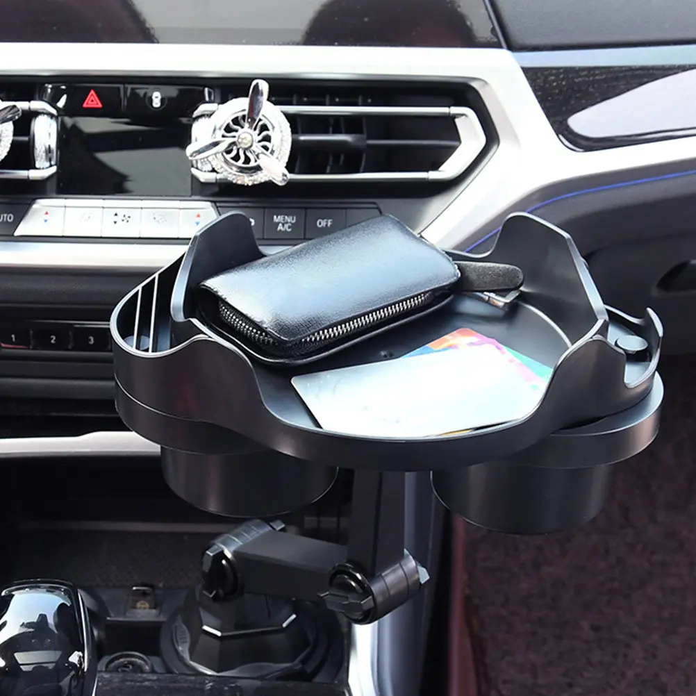 

Car Cup Holder Expander Tray with 360 Degree Adjustable Rotatable Design for Cups Food Keys Phone Purse Universal Car Interior