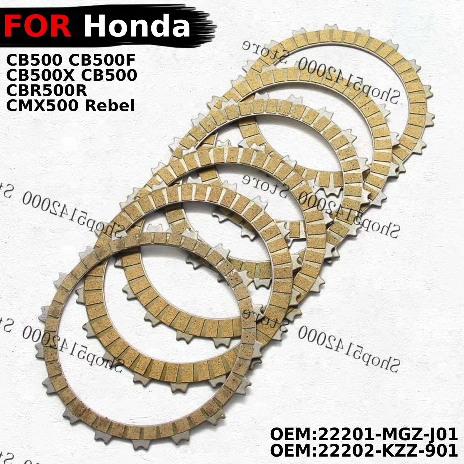 

For Honda CB500 CB500F CB500X CB500 CBR500R CMX500 Rebel OEM:22201-MGZ-J01 22202-KZZ-901 Motorcycle Clutch Friction Plates Disc