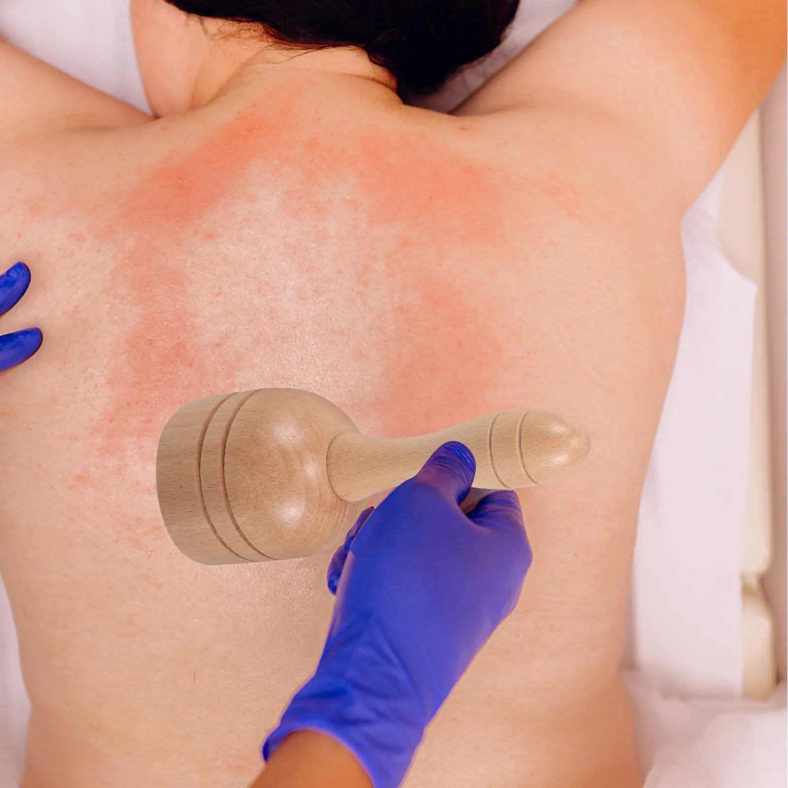 

Wood Therapy Guasha Scraping Cup Wooden Massage Tool Ergonomic Handheld for Neck Shoulder Muscle Relaxation Body Sculpting