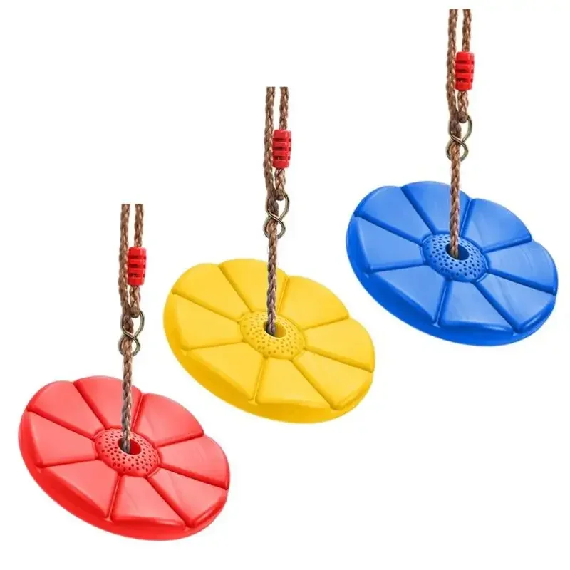 Columpio de disco para niños al aire libre |   Servicio pesado con plataformas Asiento redondo Fácil juego de bricolaje Adición Diseño resistente Regalos divertidos para niños