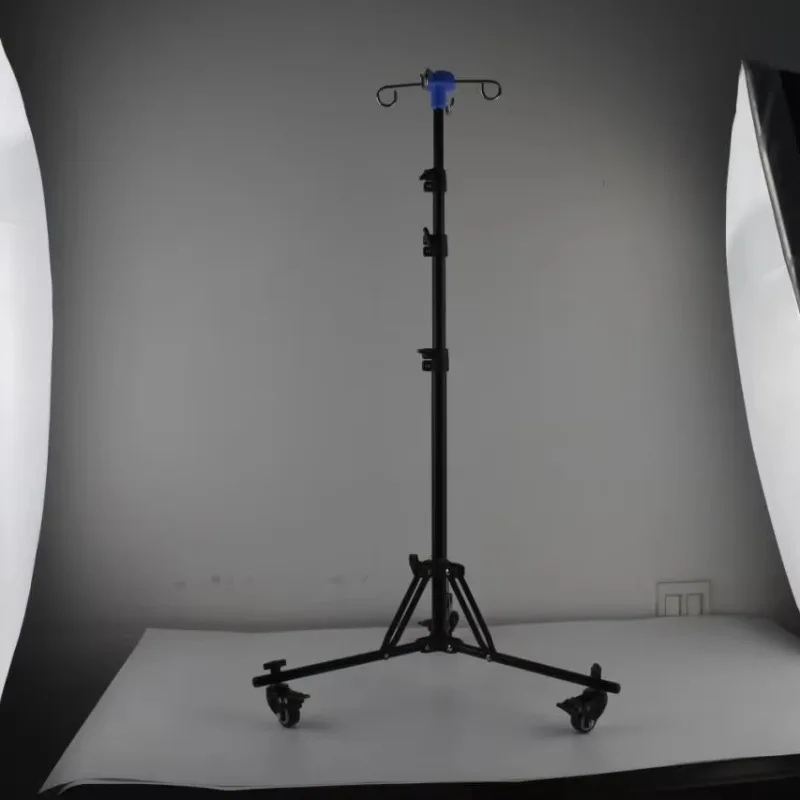 

Portable and Foldable Metal IV Pole Stand Flexible Medical Clinic Infusion Drip Stand with Handbag