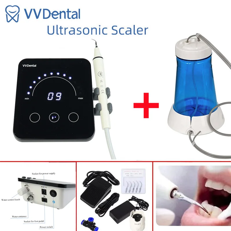 

VV Dental Ultrasonic Scaler With Handpiece Tips Wrench for Oral Cleaning Dentist Clinic Scaler Dentistry Teeth Washing Tools