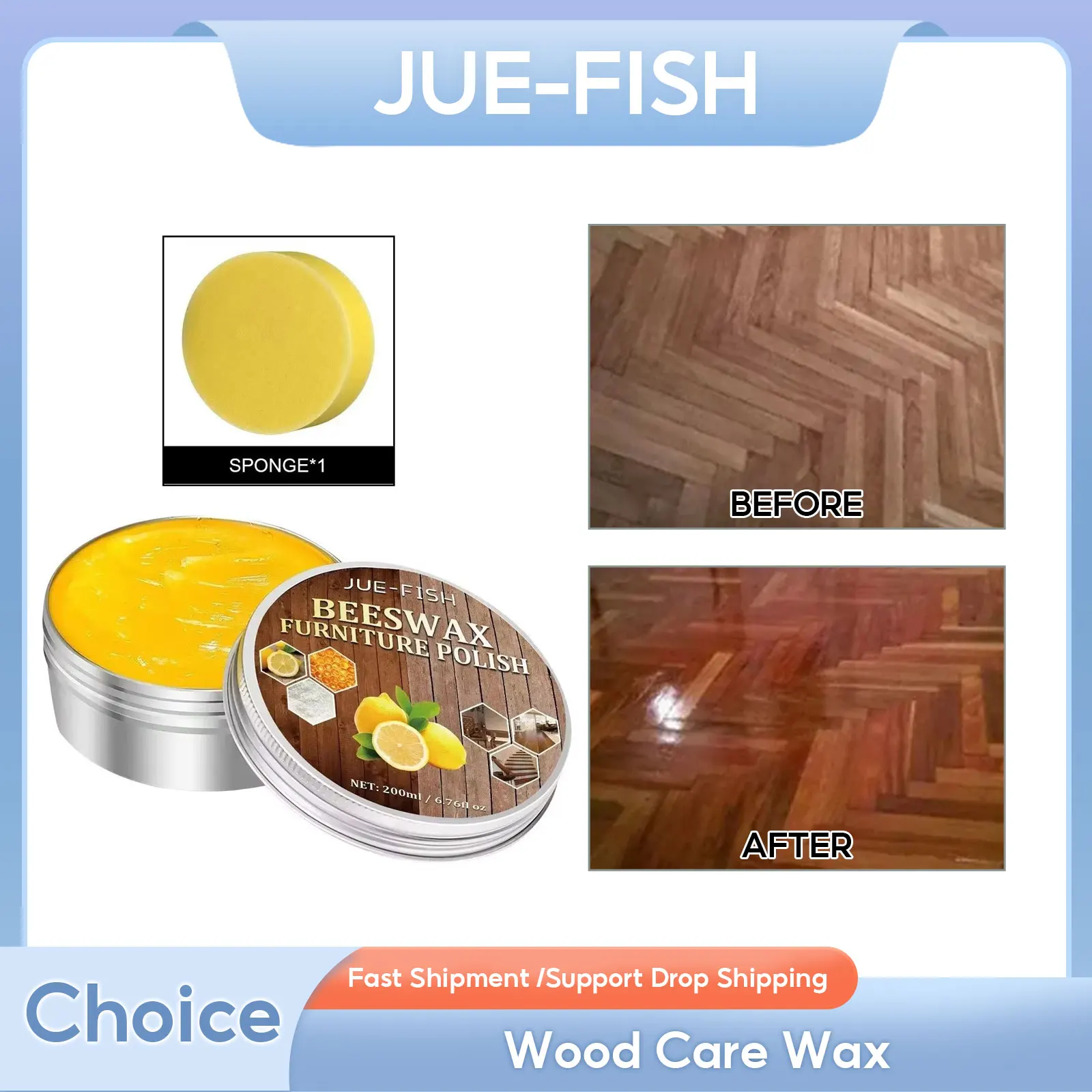 Beeswax Furniture Polish Wood Scratch Repairing Waterproof Floor Furniture Care Maintenance Household Cleaning Polished Beeswax