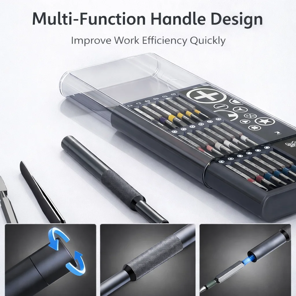 36 in 1 Precision Screwdriver Set S2 Steel Bits Magnetic Repair Tool Kit with Long Bits for Phone Laptop Camera Watch Electronic