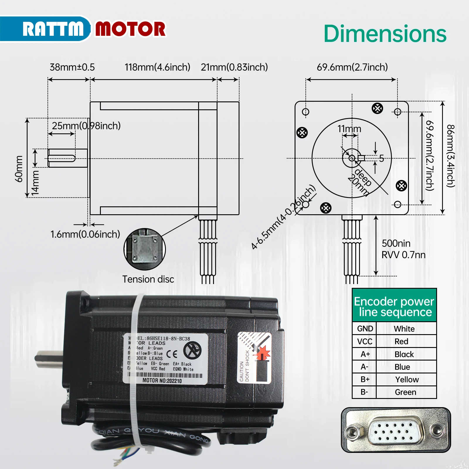 Imagem -04 - Servomotor Nema34 Blocos Fechados Motor 6a Loop Fechado 8n. m e 2hss86h Controlador Cnc de Passo Híbrido