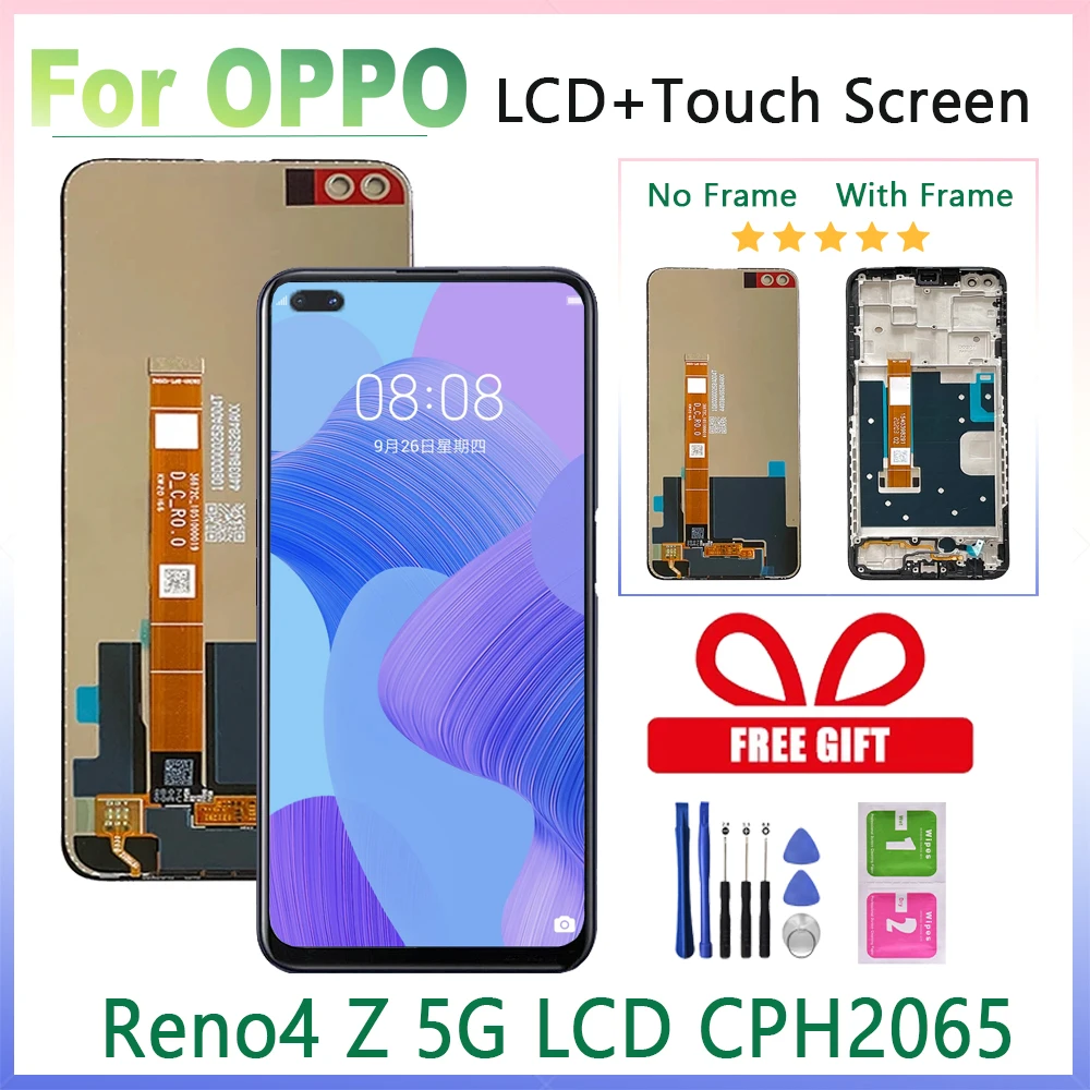 

Новый бренд 6,57 "для Oppo Reno4 Z 5G LCD CPH2065 рамка экрана дисплея + сенсорная панель дигитайзер для Oppo Reno4 Z Reno 4Z 5G LCD