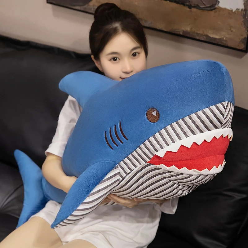 

40-100CM Giant Shark Plush Toys Soft Stuffed Sea Animal Doll Big Fish Pillow Cushion For Birthday Xmas Gifts