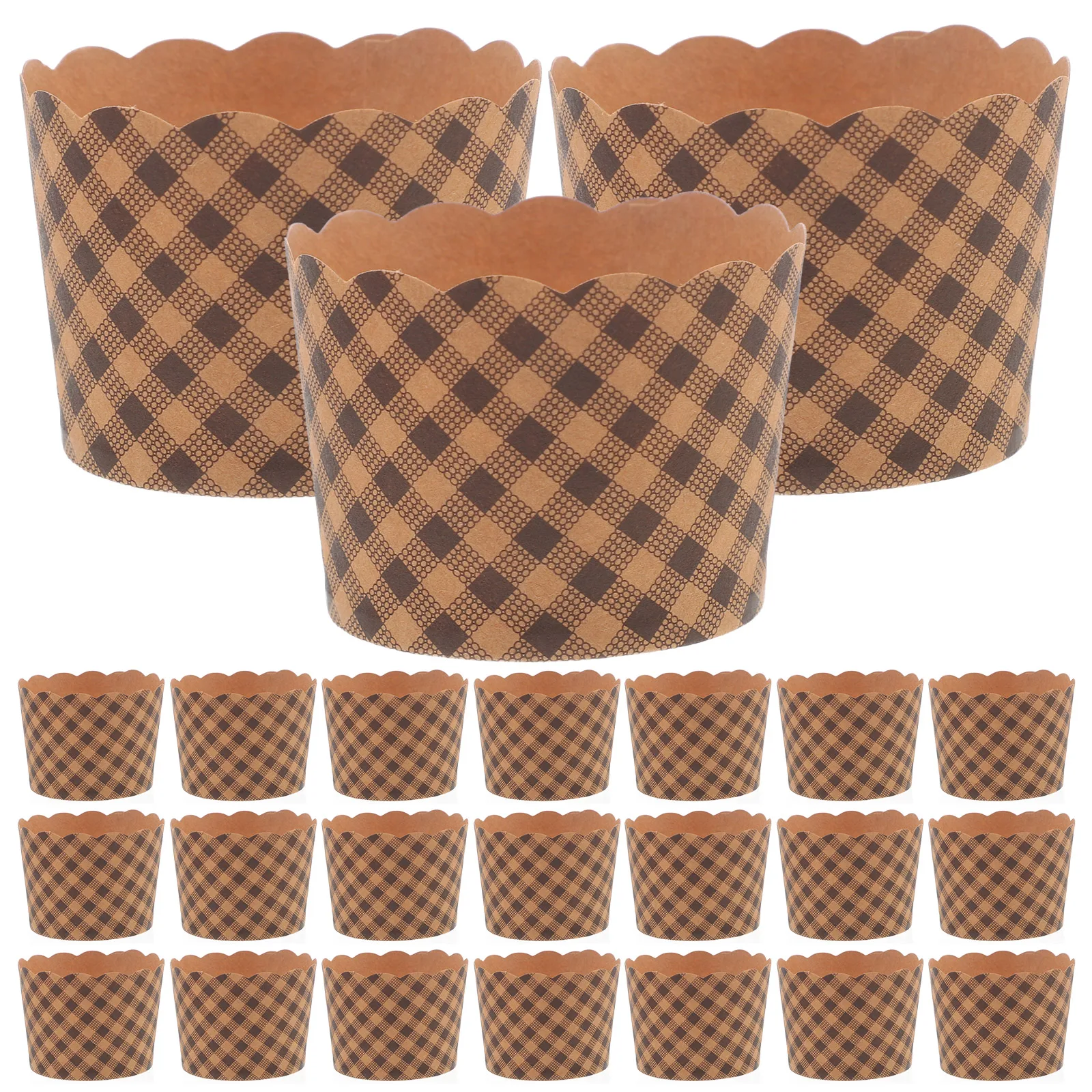 

50 Pcs Cake Plate Paper Holder Muffin Liners Small Cups for Baking Cupcake Kraft