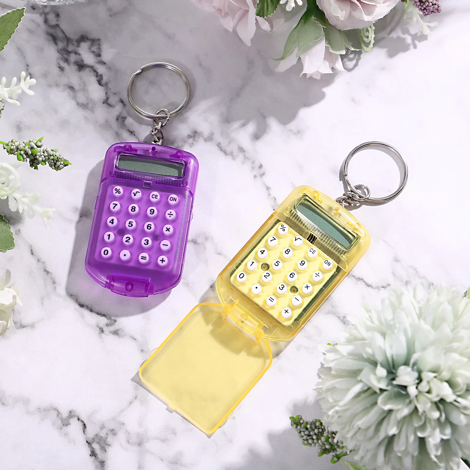 

3pcs Keyring Pendant Mini Students For Students Key Mini Student Pocket Ring Portable Electronic Calculator Calculator
