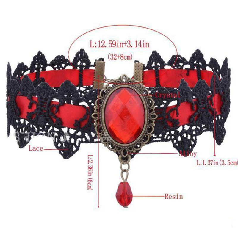 Gothic Lace Choker Necklace For Women Fashion Retro Clavicle Chain Halloween Collar Choker Steampunk Jewelry Gift for Girl Gifts