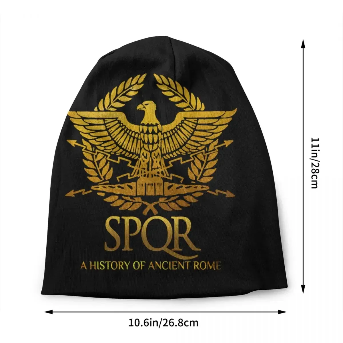 SPQR Roman Empire Bonnet Hat Knitting Hat Hip Hop Unisex Gladiator Imperial Golden Eagle Emblem Winter Warm Skullies Beanies Cap